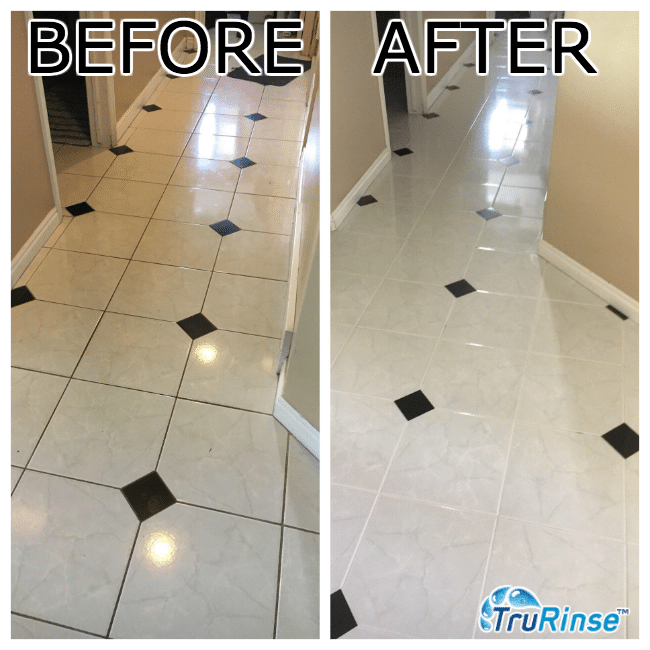 Before and After professional tile and grout cleaning - TruRinse