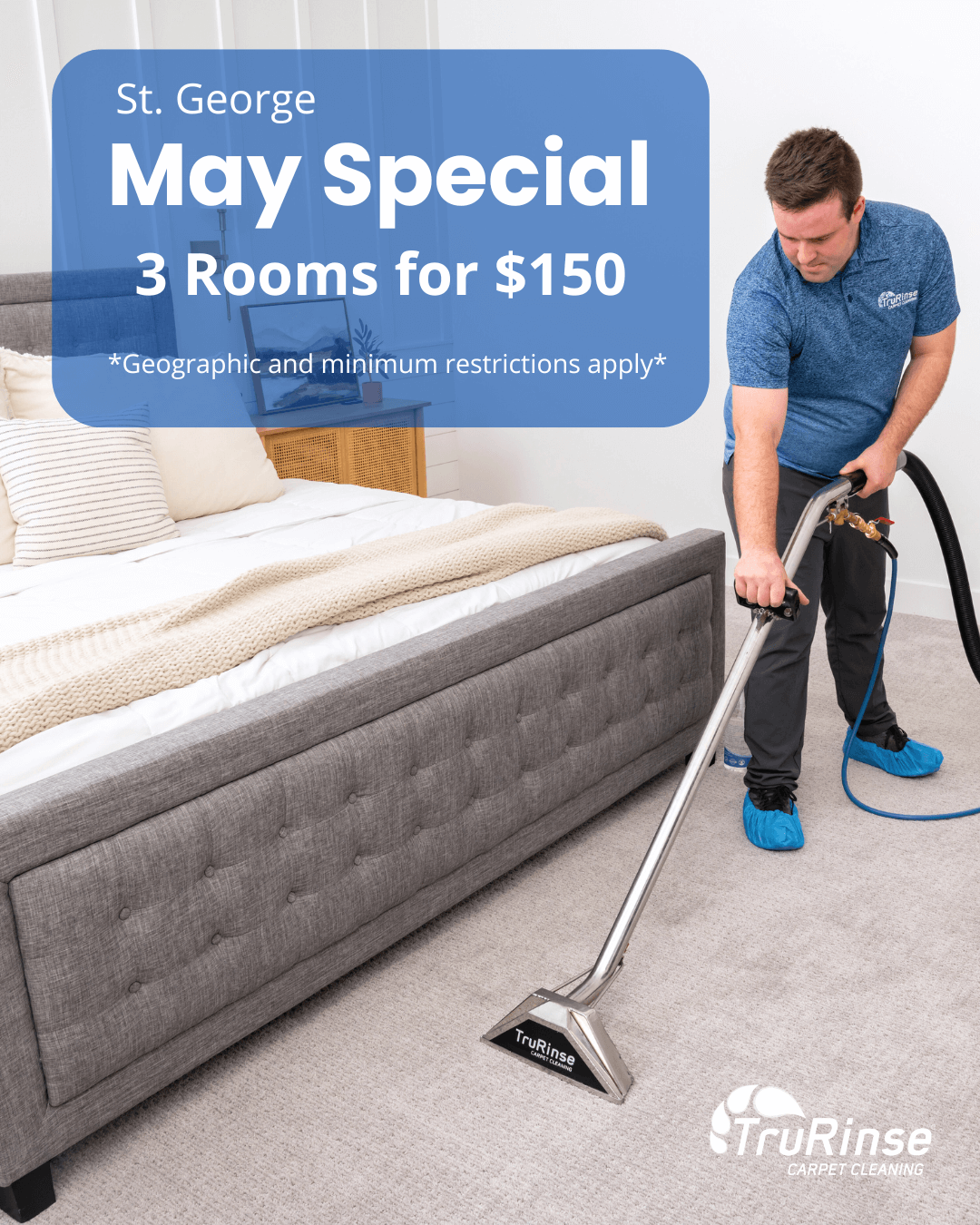 TruRinse monthly special: 3 rooms cleaned for $119