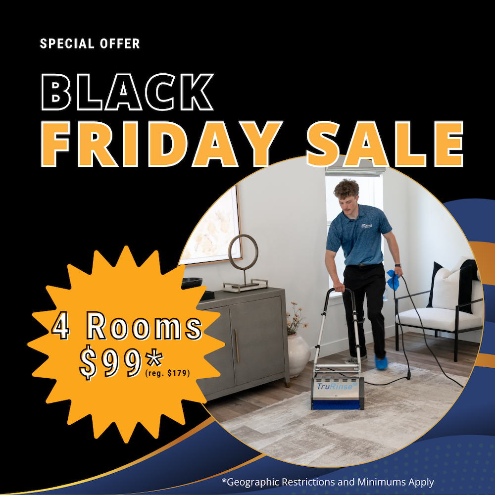 2025 Black & Yellow BF Hero TruRinse monthly special: 3 rooms cleaned for $119