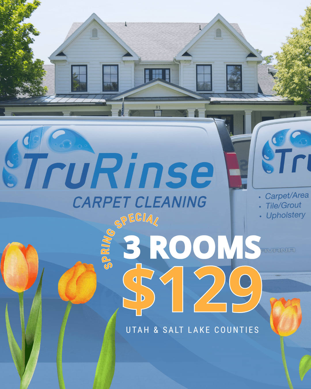 April 2026 MS UTSL 45 TruRinse monthly special: 3 rooms cleaned for $119