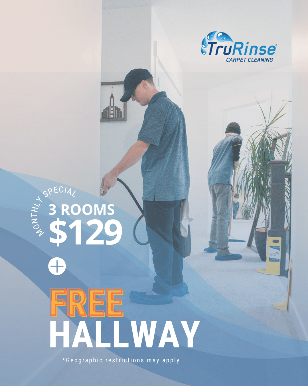TruRinse monthly special: 3 rooms cleaned for $119
