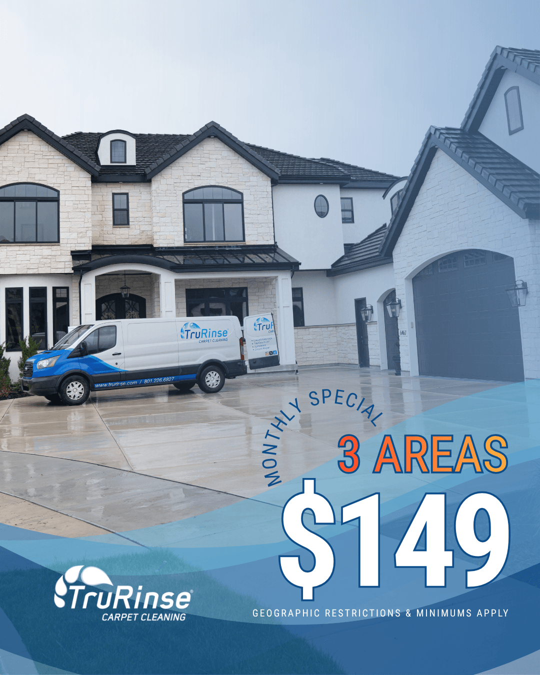 TruRinse monthly special: 3 rooms cleaned for $119